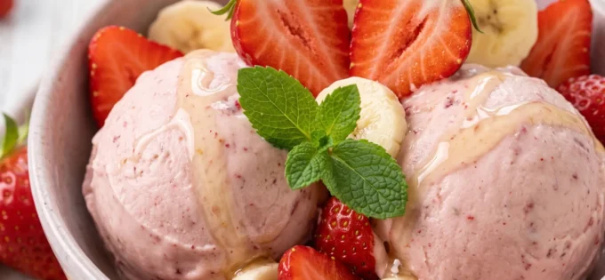 banana strawberry glace
