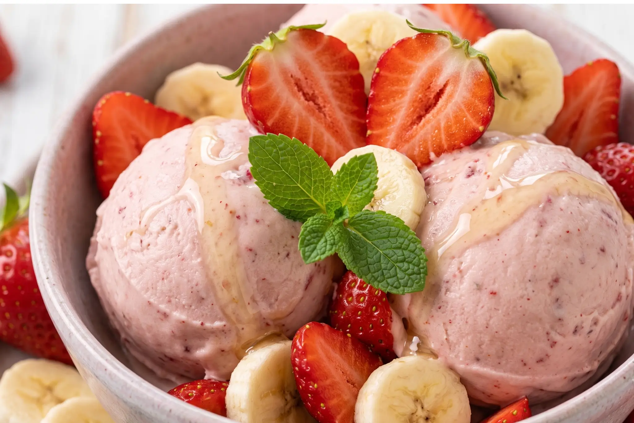 banana strawberry glace
