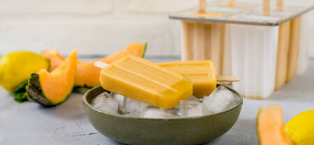 Melon ice lolly with mint
