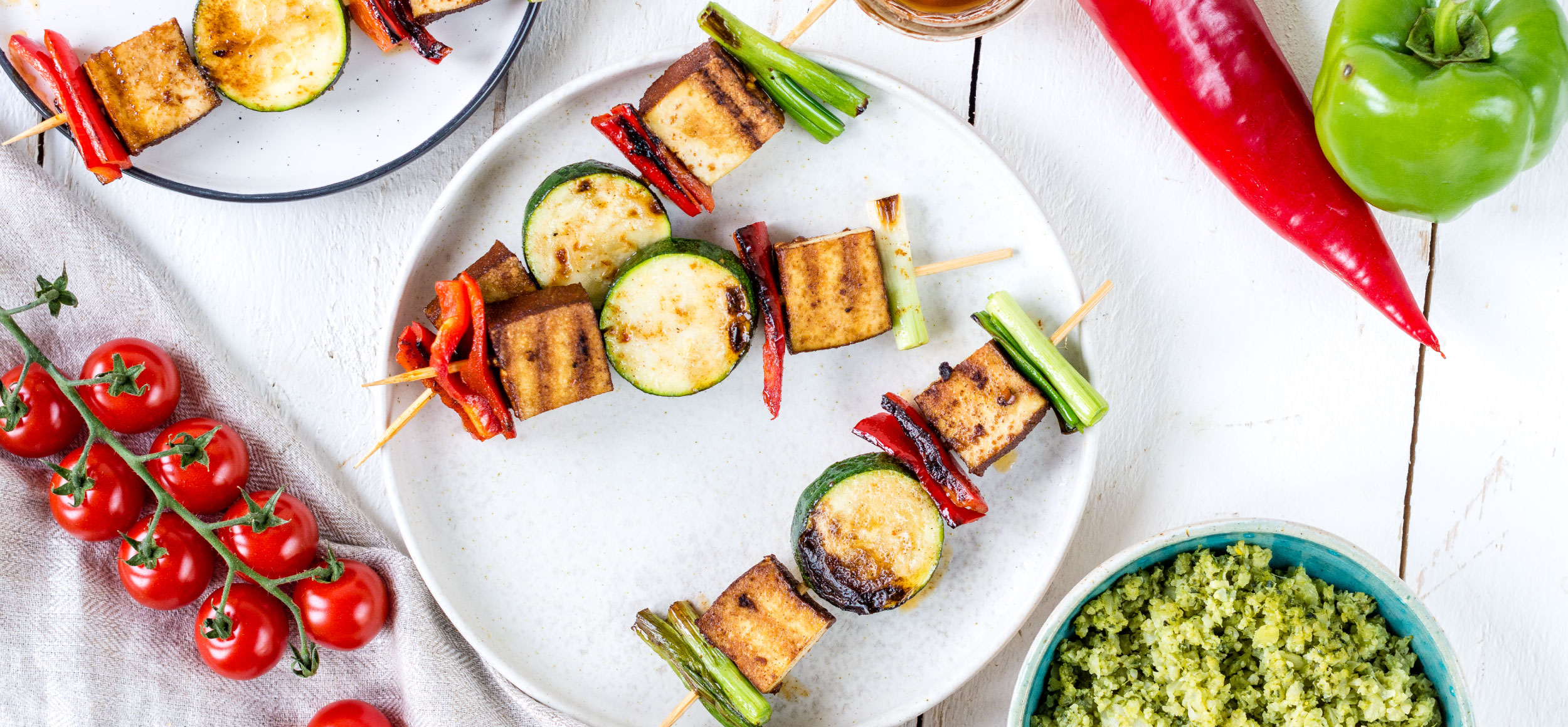 Spicy tofu skewers